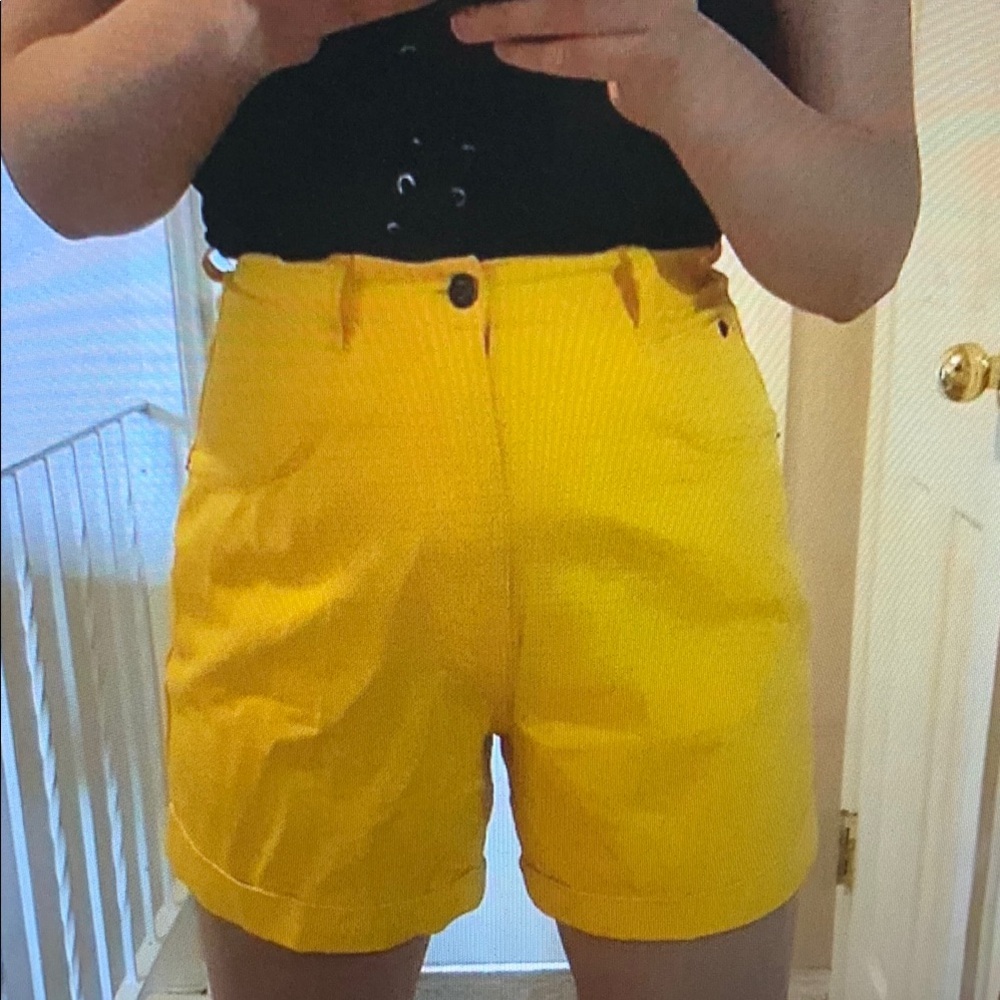 Yellow Women's Athletic Shorts